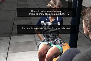 Matt casually plays with the bus stop girl, doing body shots and having sex