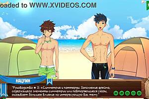 Russian Twink Plays Game With Anime Hentai Elements