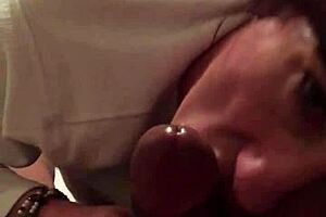 mature white sucks small black cock intensely