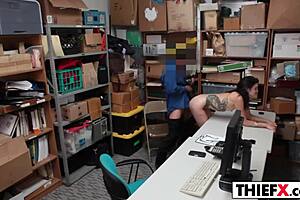 sweet brunette teen gets fucked at work