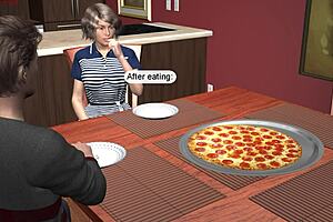 Matt casually plays with the bus stop girl, doing body shots and having sex