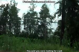 slim girl hints at showing tits and ass for cash outdoors