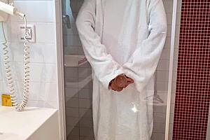 horny milf after shower wants to take her realistic dildo as deep as she can