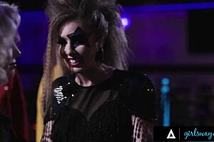 girlsway lena paul and katrina jade compete in a vintage rock band contest with fishnets 😎