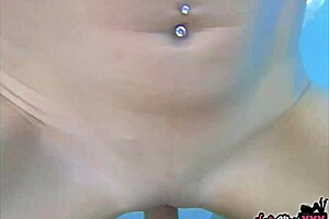 Fit brunette milf Sofie Marie banged hard in outdoor pool.