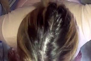 early morning deepthroat blowjob leaves cum in thong