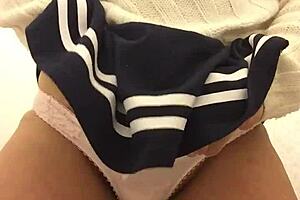 女装 ニューハーフ Shemale トイレ 生理 タンポン ナプキン 食込 ウ チ付08 Mov