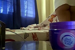 Teen stepmom exercises for modeling and revealing her tiny natural tits on web camera