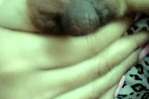 latina amateur MASSAGES small tits HARD during gay FUCKING session