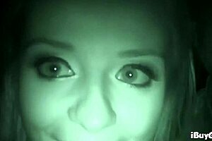 horny blonde babe gives deep throat to boyfriend in car