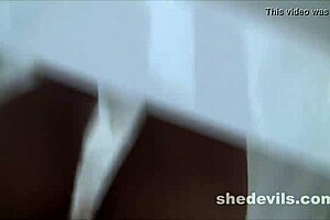 This wicked skinny girl, Kira, is doing a self-shot webcam session at home