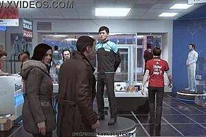 Kara as pleasure droid in anime cosplay with lesbian actions