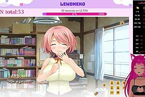 Vtuber lewdneko plays love cubed part 1 with cute solo masturbation