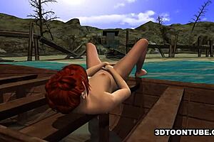 foxy 3d lesbian babe gets licked on boat 😍