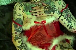 What's a MILF doing on the shelf for Christmas orgasm?