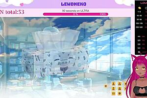 Vtuber lewdneko plays love cubed part 1 with cute solo masturbation