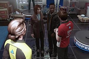 Kara as pleasure droid in anime cosplay with lesbian actions