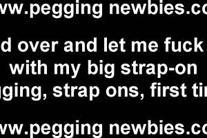 Girl fucks guy hard with dildo in femdom pegging session!