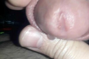 masturbation with big cock close up, cumshot on monster penis.