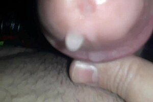 masturbation with big cock close up, cumshot on monster penis.
