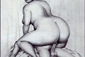 Vintage erotic illustration with captivating retro charm