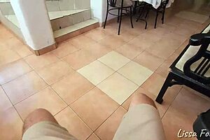 Playing hide and seek with my stepsister, and it ends with her sucking my cock in close up