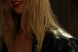 tied up lesbian submissive endures whipping and humiliation from dominant lady