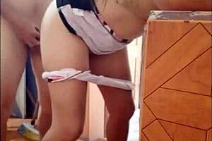 young woman seduces mature lady at home