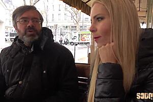Slutty blonde gets cock from a stranger