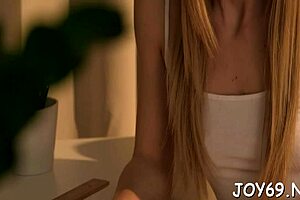 Beautiful young woman’s naked body and small breast are revealed in a solo performance.
