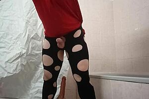 Intriguing travesti scene with toys, exploring new sensations in private