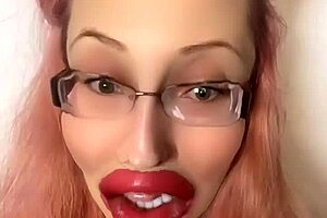 i'm yer goddess wit glasses givin jerk off instructshuns fer yer cock dominashun