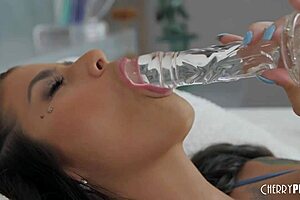 big tit brunette says, 'eat my cunt and stuff it with your big cock'