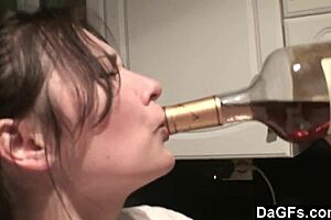 Amateur Lesbians Enjoy Kitchen Fun