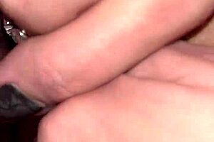 Petite wife teases her soaking wet pussy with cock