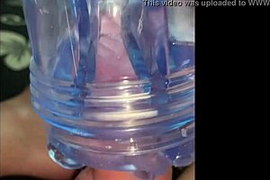 Flesh light toy used indoors and outdoors for masturbation