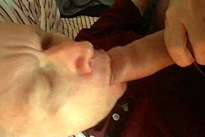 Morning cum feeding in gay session with cum in mouth