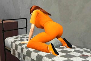 policeman masturbates to hot lesbian sex in prison anime hentai