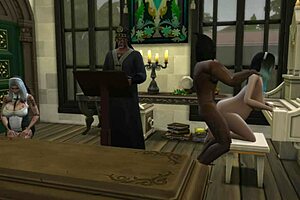 The Sims 4 - Holy MILF gets blessed by big tits priest