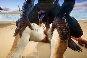 Furry gay sex: Tiger's wild anal sex with lizard