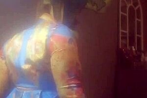 Sexy ebony rides big cock