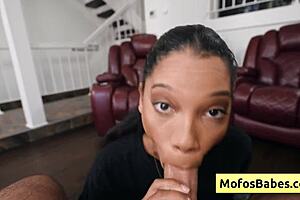 sexy ebony eden west sucks huge white cock and takes it deep 😍