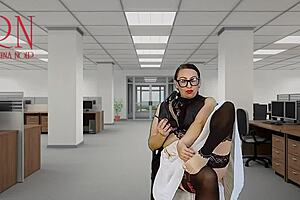 naked secretary seducing boss, showing pussy tits and cunt?