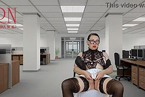 naked secretary seducing boss, showing pussy tits and cunt?