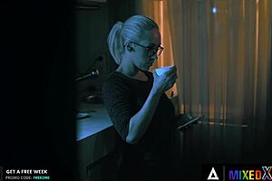 Blonde milf christina shine masturbates in lingerie and stockings