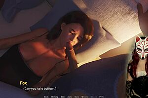 A MILF in a corset gives a blowjob and an orgasm in this cartoon porn.