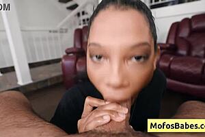 sexy ebony eden west sucks huge white cock and takes it deep 😍