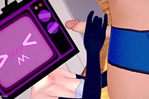 Cartoon porn with hot panty action on the couch