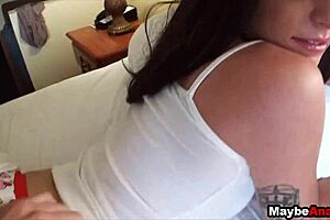 amateur brunette gets picked up for public butt sex with ivy laine