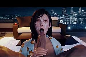 this top 3d blowjob animation unfolds in a wild cartoon hentai game scene.